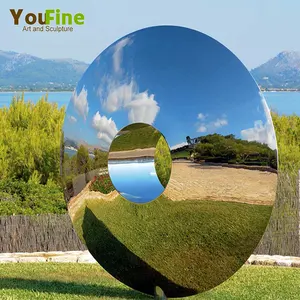 Large Outdoor Sculptures Modern Sky Mirror Large Big Metal Sculpture Art Stainless Steel Abstract Torus Sculpture For Outdoor