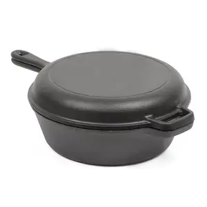 Ferro fundido temperado 3 quart dutch forno com tampa da panela