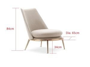 Lussuosa moderna sedia in acciaio inossidabile oro con rivestimento in velluto morbida e comoda poltrona per soggiorno - Product Image 4