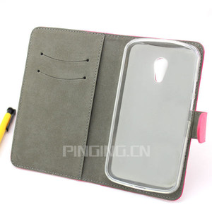 Venta al por mayor nuevo diseño elegante del soporte de la carpeta del cuero del tirón Casefor <span class=keywords><strong>Motorola</strong></span> <span class=keywords><strong>Moto</strong></span> <span class=keywords><strong>G2</strong></span> - Product Image 6