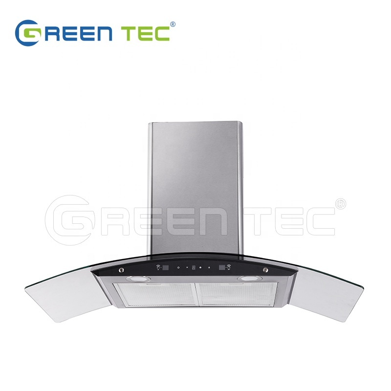 Venta caliente potente libre de pie tranquila diseño integrado cocina campana de cocina
