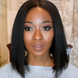 Alibaba Yaki textures court <span class=keywords><strong>Bob</strong></span> Perruques de lacet avec bébé cheveux raw cheveux Indiens Avant de Lacet - Product Image 5