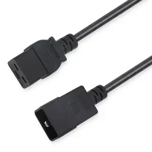 1.8M Noir Iec320 Femelle C19 À Mâle C20 Puissance Secteur Câble D'extension 3X1.5Mm Carré Pour PDU UPS 16A Lourd service Informatique