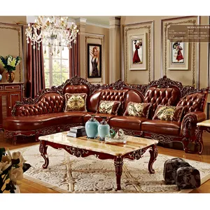 Bán Buôn Fancy Phòng Khách Nội Thất Sofa Set Đồ Nội Thất Nhà Da Chính Hãng Hiện Đại Phong Cách Châu Âu Sofa 1 Bộ PRF3042