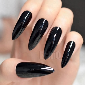 Scuro <span class=keywords><strong>Nero</strong></span> Falso Falso Del <span class=keywords><strong>Chiodo</strong></span> Artificiale Extra Lungo Stiletto Specchio Nails Sharp Elegante per le patch di dito Donne indossare ogni giorno Z931 - Product Image 5