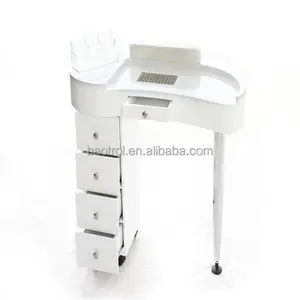 High Quality Cute white Nail Salon Furniture/acrylic solid surface Manicure Table With Dust Collector