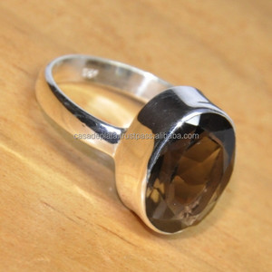 แหวนเงินสเตอริง925แหวนพลอยควอตซ์แบบสโมควอตซ์ทรงวงรีตัดเป็นวงแหวนชุบเงินแหวนแฟชั่นสำหรับเป็นของขวัญแต่งงานหรือปาร์ตี้สำหรับผู้หญิง - Product Image 2