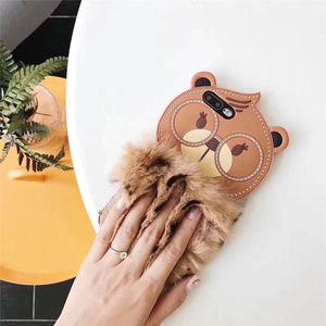 De moda lindo gafas oso peludo funda para teléfono móvil para <span class=keywords><strong>iphone</strong></span> <span class=keywords><strong>X</strong></span> - Product Image 5