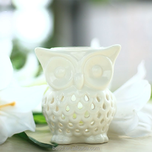 Unique intérieur décoration parfum brûleurs animal nouveau en céramique hibou essential oil burner. - Product Image 3