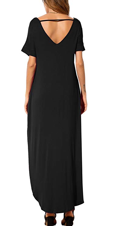Shop Women's Casual Loose Dress with Pocket - Maxi Style