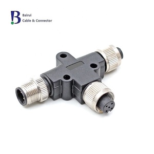 NMEA2000 M12 5Pin קוד טיפש הוכחה עמדת מפתח T-סוג עם חוט מתאם זכר + נקבה כבל עבור כוח טי