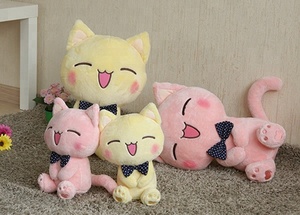 Peluche <span class=keywords><strong>chat</strong></span> mignonne et douce, personnalisable avec logo de marque (OEM), vente en gros, pas cher, dessin animé amusant, jouet en peluche réaliste pour enfants - Product Image 4