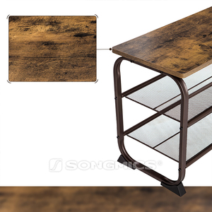 <span class=keywords><strong>VASAGLE</strong></span> Meuble de rangement d'entrée au design moderne, étagère à chaussures en bois à 3 niveaux avec <span class=keywords><strong>banc</strong></span> et siège, étagère en métal - Product Image 3