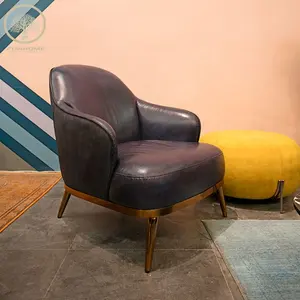 עור ריפוד מלון חדר כיסא טרקלין מודרני זרוע כיסא