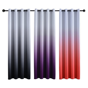 Ombre Print Blackout Curtains Living Room Window Drapery