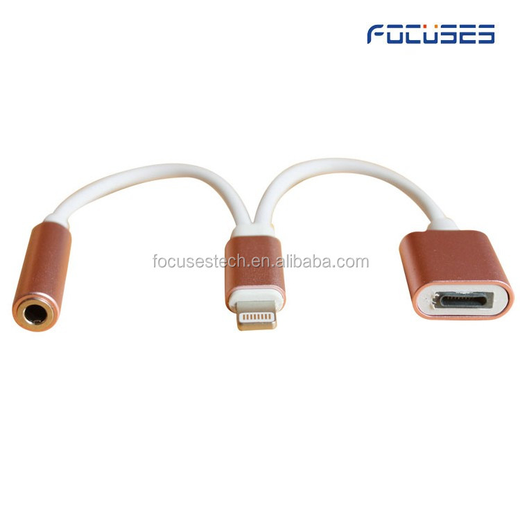 8Pin a Adaptador de Audio para el iphone 7,2 de 1 Pines cargador y 3.5mm Jack de Auriculares de Cable para el iphone 7/7 Plus