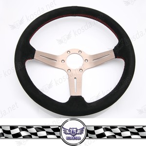 330mm/350mm Titane <span class=keywords><strong>3</strong></span>-<span class=keywords><strong>branches</strong></span> Perforé <span class=keywords><strong>Volant</strong></span> En Cuir avec Bouton De Commande <span class=keywords><strong>Volant</strong></span> Racing - Product Image 1