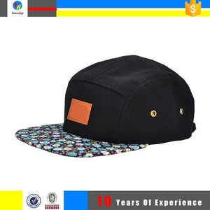 Barato negro leopard 5 panel sombreros <span class=keywords><strong>cap</strong></span> con logo - Product Image 2