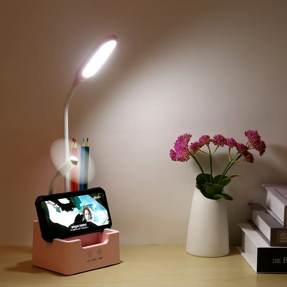 Portable led table lamp rechargeable desk with usb port for children kids reading study