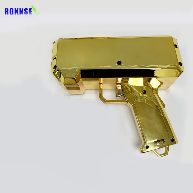 Reality toys shooting money spray metallic Gold gun toy air soft bbs 6mm Sniper realistic toy money guns controller for sale