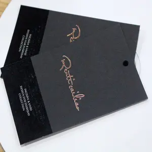 rose gold foil logo recycled paper hang tag/ earring paper card printing