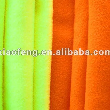 100 % polyester gestrickt fluoreszierend reflektierender polarfleece zwei seiten gebürstet, eine seite anti-peeling