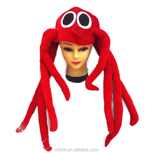 Nouveaux arrivants 2018 drôle parti chapeaux d'animaux en peluche pieuvre rouge chapeau pour <span class=keywords><strong>bonne</strong></span> <span class=keywords><strong>année</strong></span> MFJ-0094 - Product Image 1