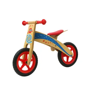 Cheap kids walking push bicycle balance no pedal wooden bike for training