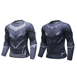 Black Panther Costume Full Body Print Round Neck Men T Shirts