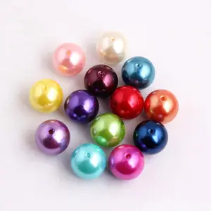 A41 To A75 Pearl Color Wholesales Jewelry Acrylic Plastic Imitation Pearl Beads For Chunky Necklace Jewelry Beaded Making