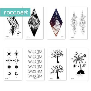 HC Set di 16 Fogli di Disegni Classici per Tatuaggi Temporanei Neri, Motivi con Cervo e Rami per Donne - Product Image 5
