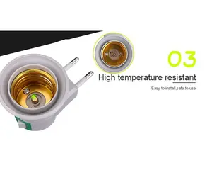 Quiki E27 LED ışık erkek soket ab tipi dönüştürücü ampul lamba tutucu ile ON/OFF düğmesi fiş adaptörü