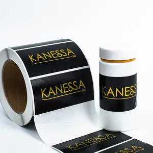 Пользовательские рулоны 2x4 дюйма, матовая клейкая этикетка, печать логотипа на черном фоне, металлическая Золотая фольга, роскошная наклейка для футляра для солнцезащитных очков