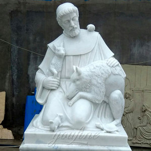 Di alta Qualità In Marmo di San Francesco di <span class=keywords><strong>Assisi</strong></span> con Gli Animali Statua - Product Image 1