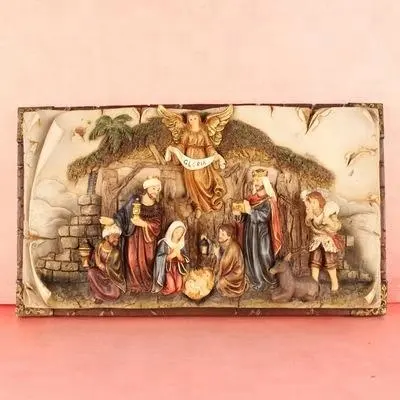 Conjunto creativo de resina de polivinilo montado en la pared, regalo religioso cristiano, nacimiento de Jesús, dibujo artesanal