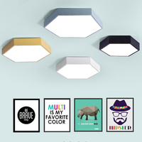 Plafonnier led de style polychrome de 3 ans de garantie, plafonnier hexagonal de six côtés monté en Surface