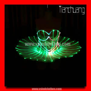 Dmx 512 controlada glow in the dark tutu, niños childern danza del vientre falda corta led,light up de lujo kids tutu - Product Image 2