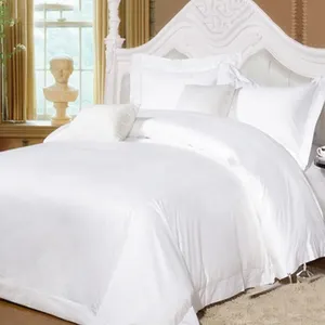 300T Luxury King Size White Duvet Cover Sets Cotton Hotel Bedding Article Supply