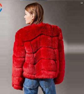 Nuovo stile <span class=keywords><strong>giallo</strong></span> cerniera da <span class=keywords><strong>donna</strong></span> pelliccia di volpe sintetica per l'autunno fascia elastica tinta unita nero blu 3xl grossista - Product Image 2