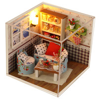 IIECREATE meilleure vente bricolage maisons miniatures 3D Puzzle ensemble adultes meilleure idée cadeau chaud bois Mini Style modèle maisons de poupée