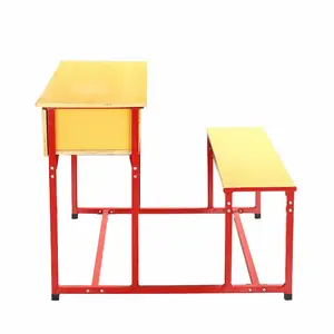 Heiße Verkaufs möbel Holz schule Doppels ch reibt ische Stuhl Zwei Sitze für Schüler Klassen zimmer