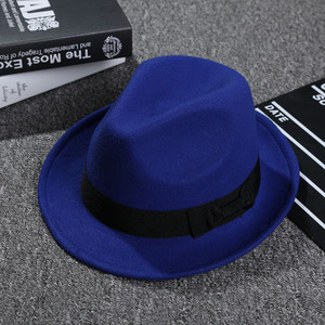 D1204 High Quality Winter Women <strong>Men</strong> Panama Wool Bowknot Top Jazz <strong>Fedora</strong> <strong>Hat</strong> - Product Image 6