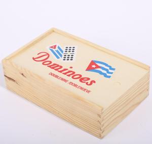 Doble nueve cubano dominó en caja de madera con metal girar - Product Image 2