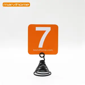 Iron spring style table number card/menu holder