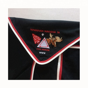 Écharpe de scout en <span class=keywords><strong>tissu</strong></span> polyester/coton/métallique, motif floral et léopard personnalisé, avec logo brodé, foulard - Product Image 4