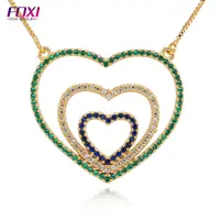 Collier coeur en or 14 carats pour femme, bijoux en or 18 carats, prix gramme, JH
