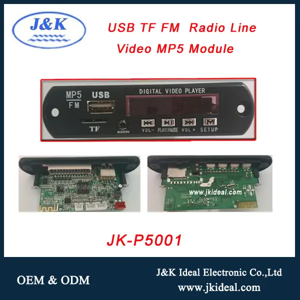 JK-P5001 usb mp4 dvd-speler module, usb video mp5 decoder board