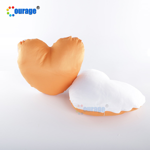 <span class=keywords><strong>Literie</strong></span> cœur orange uni Sublimation taie d'oreiller en soie vierge Polyester blanc housse de coussin carré pour impression - Product Image 2