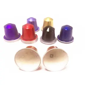 Hoge Kwaliteit Nespresso Aluminiumfolie Lege Koffie Capsule Met Sticker Aluminiumfolie Container