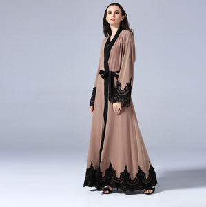 New Design Lace Dres Front Open Abaya <strong>Kaftan</strong> <strong>Dress</strong> of Modern Open Abaya - Product Image 5